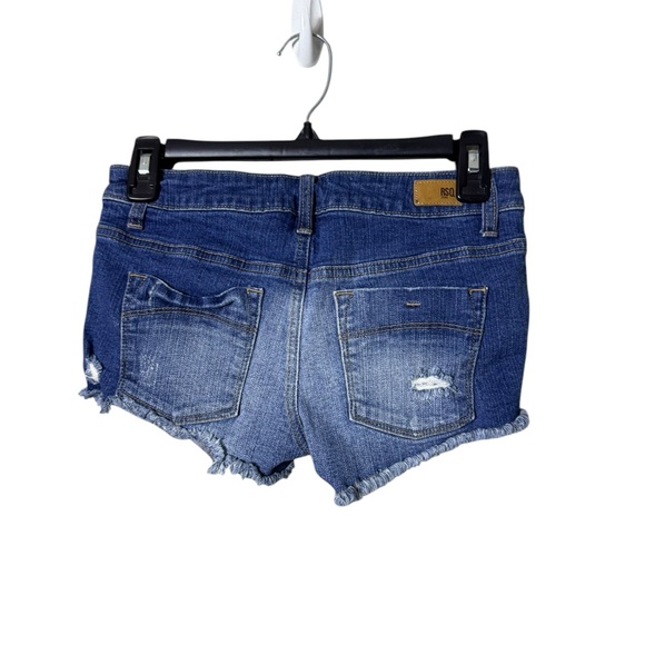 RSQ Women’s Cabo Cut-Off Jean Shorts Size 0 Festival‎ Distressed Low Rise Blue - Picture 4 of 8